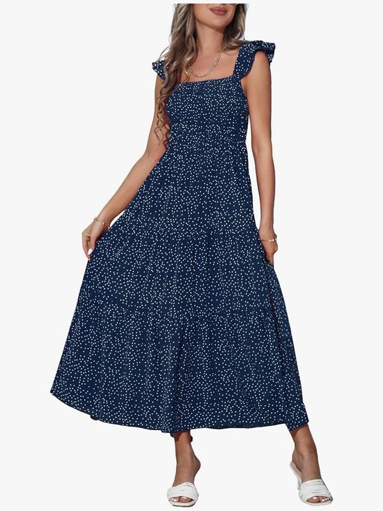 Fapparel Dresses & Skirts - NWOT FAPPAREL navy blue and white polka dot dress size size L